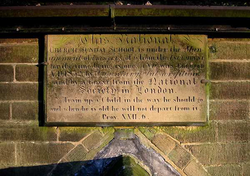 Табличка в воскресной школе Roe Head Табличка в воскресной школе Roe Head